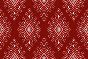 rot traditionell ethnisch Muster Paisley Blume Ikat Hintergrund abstrakt aztekisch afrikanisch indonesisch indisch nahtlos Muster zum Stoff drucken Stoff Kleid Teppich Vorhänge und Sarong vektor