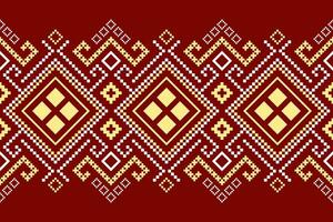 rot Kreuz Stich bunt geometrisch traditionell ethnisch Muster Ikat nahtlos Muster abstrakt Design zum Stoff drucken Stoff Kleid Teppich Vorhänge und Sarong aztekisch afrikanisch indisch indonesisch vektor
