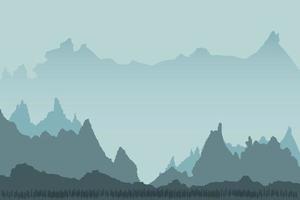Landschaftshintergrund von Bergen mit Wald vektor