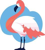 hand dragen flamingos i sommar begrepp i platt stil vektor