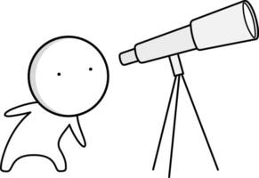 pojke med en teleskop vektor