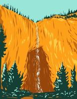 Fee fällt im Yellowstone Nationalpark Wyoming Wpa Poster Art vektor