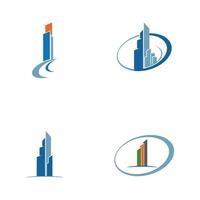 Design von Immobilien-, Immobilien- und Baulogos vektor