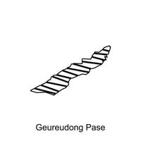 Karte von geureudong Pase Stadt Illustration Design Vorlage, geeignet zum Ihre Unternehmen vektor