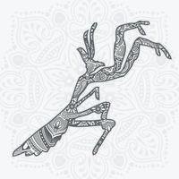 Mantis-Mandala. Vintage dekorative Elemente. Vektor-Illustration. vektor