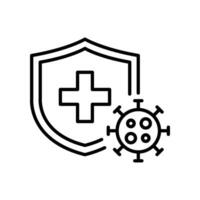 immun von Grippe Keim Symbol. halt Bakterien und Viren Verbot unterzeichnen. Virus Schutz, Hygiene Schild, bakteriell Verhütung. dünn Linie Netz Symbol Vektor Illustration Design auf Weiß Hintergrund eps10