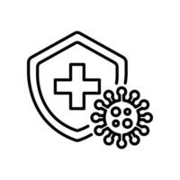 immun von Grippe Keim Symbol. halt Bakterien und Viren Verbot unterzeichnen. antibakteriell Verteidigung. Virus Schutz. Coronavirus immun System Konzept Vektor Illustration Design auf Weiß Hintergrund. eps10