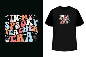 im meine gespenstisch Lehrer Epoche glücklich Halloween Lehrer T-Shirt Design drucken Vorlage vektor