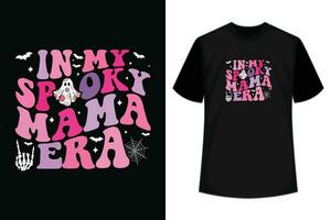 i min läskigt mamma epok Lycklig halloween mamma t-shirt design skriva ut mall vektor