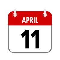 11 april, kalender datum ikon på vit bakgrund. vektor