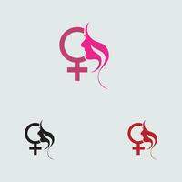 kvinnor dag logotyp och symbol vektor