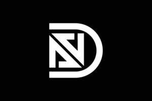 brev n d s trendig vektor logotyp design