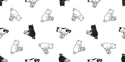 katt sömlös mönster vektor kattunge kalikå guldfisk dussin scarf isolerat tecknad serie bricka tapet upprepa bakgrund illustration klotter design