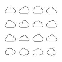 moln linje konst ikon. moln och meteorologi begrepp. vektor