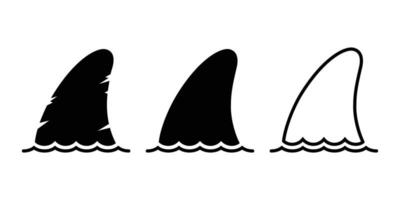 Hai Flosse Vektor Symbol Delfin Logo Fisch Wal Symbol Karikatur Illustration Ozean Meer Gekritzel Design