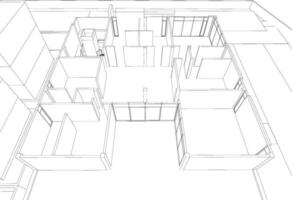 3d illustration av industriell byggnad vektor