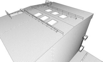 3d Illustration von industriell Gebäude vektor