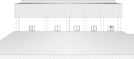 3d Illustration von industriell Gebäude vektor