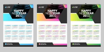 kostenloser Wandkalender 2022 Design mit Vektor