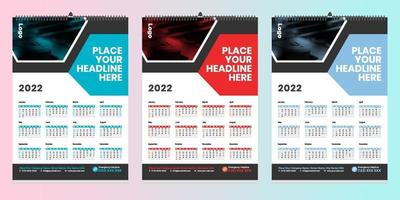 kostenloser Wandkalender 2022 Design mit Vektor