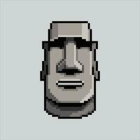 Pixel Kunst Illustration Moai Stein. pixelig Stein Kopf. Moai Stein Kopf Symbol pixelig zum das Pixel Kunst Spiel und Symbol zum Webseite und Video Spiel. alt Schule retro. vektor