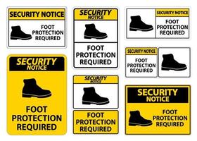 Sicherheitshinweis Fußschutz erforderlich Wandsymbol vektor