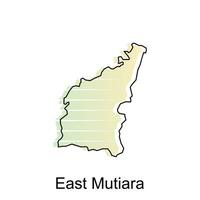 Karta stad av öst mutiara illustration design, värld Karta internationell vektor mall med översikt grafisk skiss stil isolerat på vit bakgrund