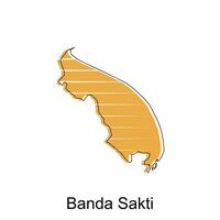 Banda Shakti Karte Stadt. Vektor Karte von Provinz aceh Hauptstadt Land bunt Design, Illustration Design Vorlage auf Weiß Hintergrund