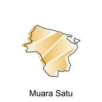 Muara satu Karte Stadt. Vektor Karte von Provinz aceh Hauptstadt Land bunt Design, Illustration Design Vorlage auf Weiß Hintergrund