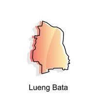 Karte Stadt von lüng bat Illustration Design, Welt Karte International Vektor Vorlage mit Gliederung Grafik skizzieren Stil isoliert auf Weiß Hintergrund