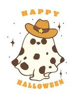 Halloween Cowboy Geist - - süß kawaii Karikatur Gekritzel Illustration vektor