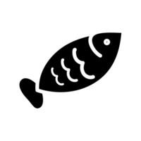 Fisch schwarz Symbol isoliert. Silhouette Vektor Grafik Illustration.