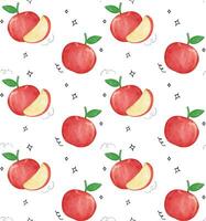 rot Apfel Aquarell nahtlos Muster isoliert auf Weiß Hintergrund, frisch Obst Illustration vektor