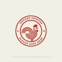 Hähnchen Hahn Logo Design, retro gebraten Hähnchen Restaurant Symbol Vektor Illustration