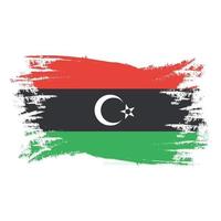 Libyen-Flagge mit Aquarellpinsel vektor