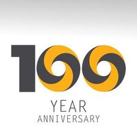 100 år årsdag logotyp vektorillustration vit färg vektor