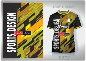 Vektor Sport Hemd Hintergrund Bild.gelb schwarz diagonal Streifen schwarz Flecken Muster Design, Illustration, Textil- Hintergrund zum Sport T-Shirt, Fußball Jersey Hemd