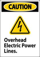 varning tecken över huvudet elektrisk kraft rader vektor