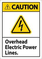 Vorsicht Zeichen Overhead elektrisch Leistung Linien vektor