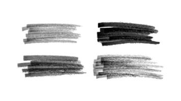 kritzeln mit ein schwarz Marker. einstellen von vier Gekritzel Stil verschiedene Kritzeleien. schwarz Hand gezeichnet Design Elemente auf Weiß Hintergrund. Vektor Illustration