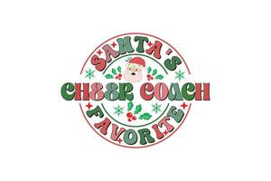 Santa's Liebling jubeln Trainer Weihnachten retro Typografie T-Shirt Design vektor