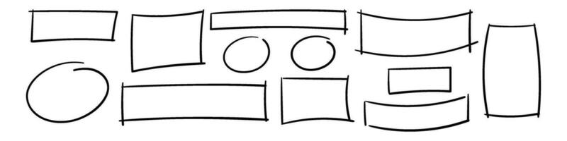 rektangel borderline. fyrkant form översikt på hand teckning stil. platt vektor isolerat illustration