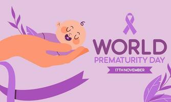 prematuritet medvetenhet månad är observerats varje år i november, för tidig födelse är när en bebis är född för tidigt illustration vektor