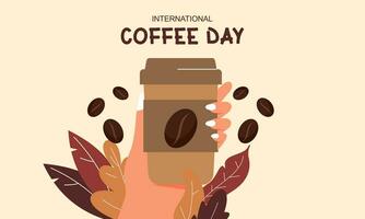 internationell dag av kaffe illustration hand dragen vektor