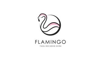 Flamingo-Logo-Konzeptdesign. Linie Kunst-Vektor-Illustration vektor