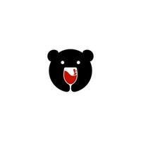 Wein Bär Vektor Logo Design