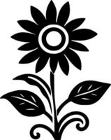 blomma - minimalistisk och platt logotyp - vektor illustration