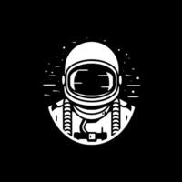 Astronaut - - schwarz und Weiß isoliert Symbol - - Vektor Illustration