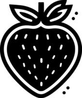 Erdbeere - - schwarz und Weiß isoliert Symbol - - Vektor Illustration
