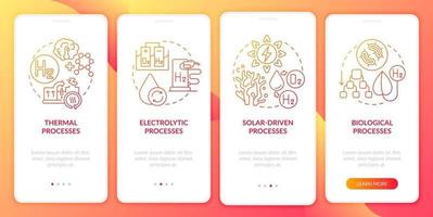 Erzeugung von Wasserstoffgas Onboarding mobiler App-Seitenbildschirm vektor